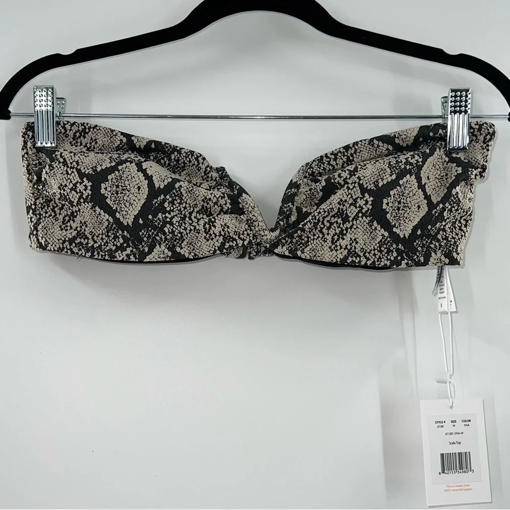 Andie Swim NWT Scala Bikini Top in Snake size Medium